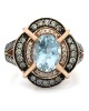LeVian Aquamarine and Diamond Ring